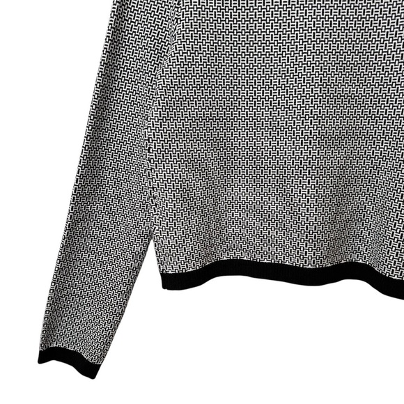 Anthropologie Maeve Plunging Geo Print Polo Women’s Preppy Cardigan Sweater Sz M - Picture 10 of 11